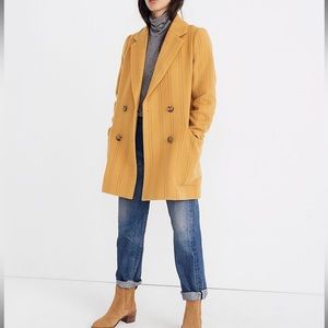 Madewell Hollis Double-Breasted Coat in Stripe